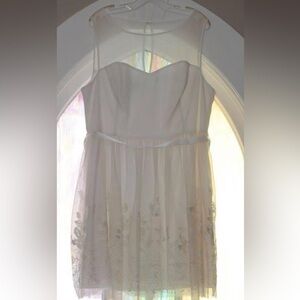 Sz 20W David’s Bridal Plus Short Ivory Wedding Dress